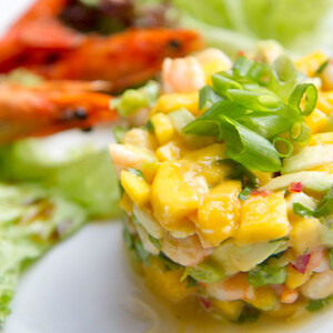 Ensalada De Langostinos, Mango Y Aguacate