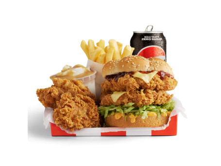 Zinger Stacker Burger Box Hot Crispy