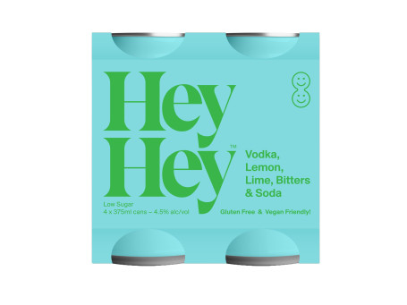Heyhey Vodka Limone Lime Amari Soda Lattina 375Ml X Pack 4