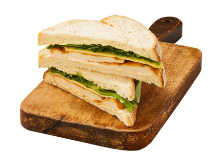 Schnitzel Di Pollo, Maionese Al Chili Dolce Piccante Panino Al Formaggio Gustoso