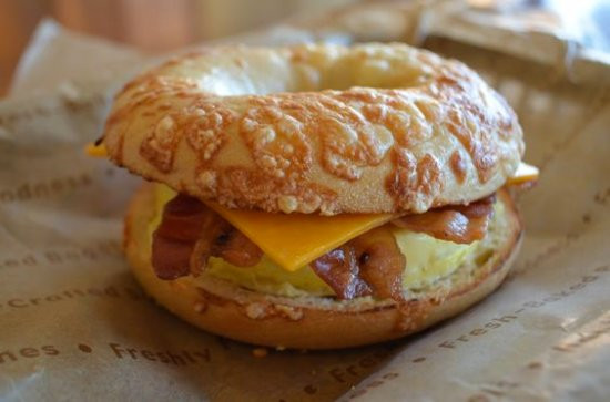 Bacon, Egg Cheese On Asiago Cheese Bagel