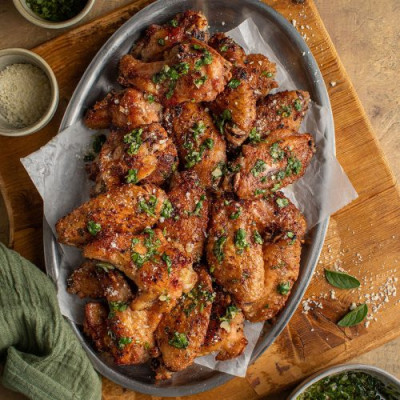 Vitlök Parmesan Benfria Vingar