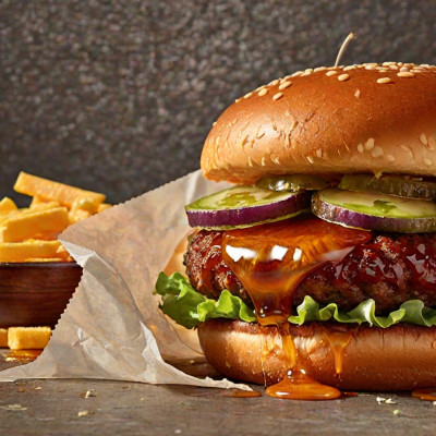 Bbq Stek Och Bacon Smält